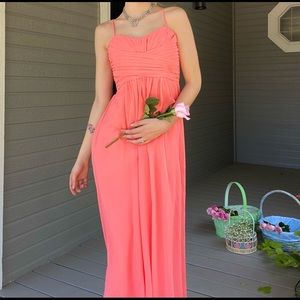 Bright Peach Chiffon Dress